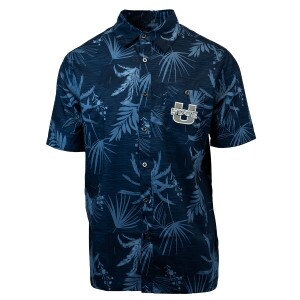 U-State Palm Trees Hawaiian Polo Navy White